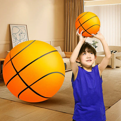 Kids Indoor Silent Basketball Ball 21/18cm High-Resilience Foam Silent Basketball Lightweight Small Basketball Basket Sports Toy - KHOY