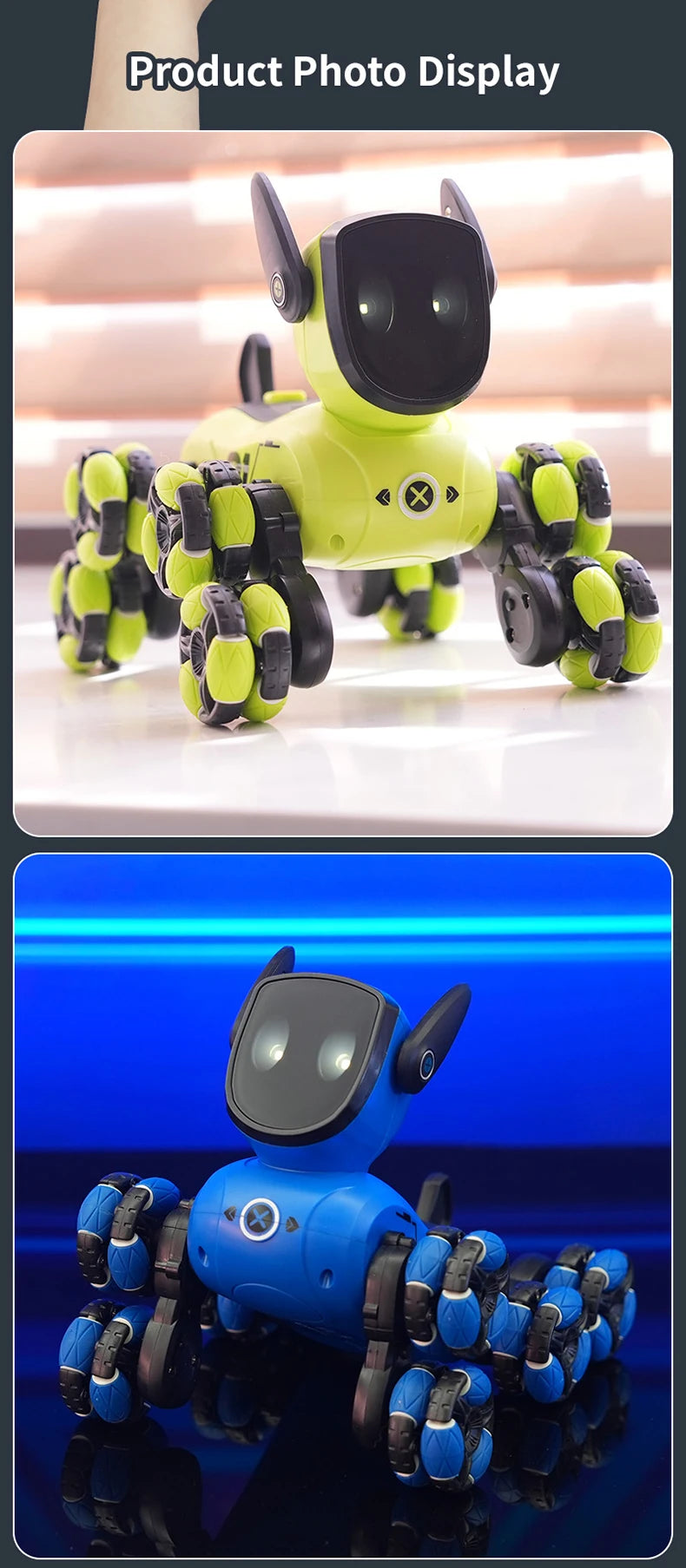 Remote control car Small Eight Wheel Gesture Sensing Multi functional Voice Interaction RC Stunt Machine Dog Q200 Children Toys - KHOY