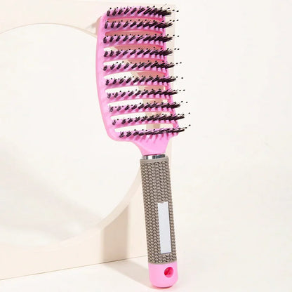 Hair Brush Scalp Massage Comb Hairbrush Boar Bristle Nylon Women Wet Curly Detangle Hair Brush Salon Hairdressing Styling Tool - KHOY