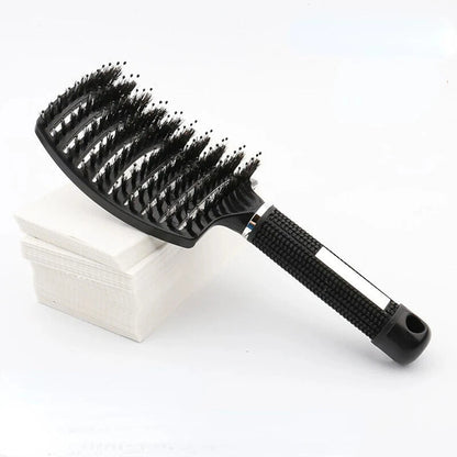 Hair Brush Scalp Massage Comb Hairbrush Boar Bristle Nylon Women Wet Curly Detangle Hair Brush Salon Hairdressing Styling Tool - KHOY