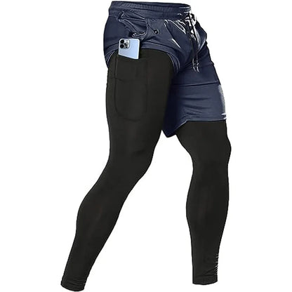 Men's Sport Pants 2 in1 Training Athletic Tracksuits Sportswear Workout Male Jogging Trousers Gym Fitness Running Pants Men - KHOY