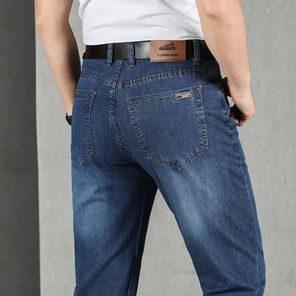 Jeans for Men Work Wear Male Cowboy Pants 2024 Fashion Trousers High Quality Original Classic Straight with Pockets New in Baggy - KHOY