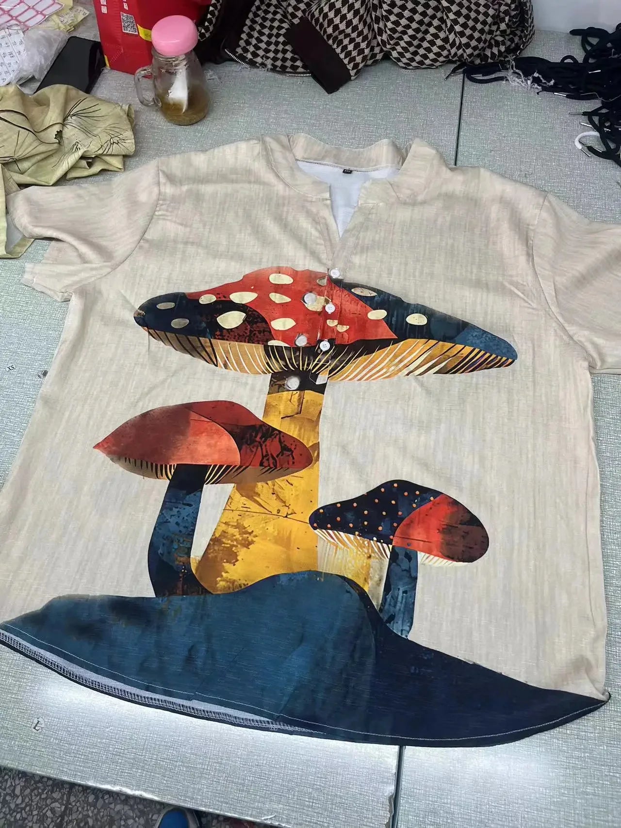 2024 Hawaiian Shirt Men's Stand Collar Short Sleeve Shirt Portrait 3D Printing Fashion Casual Bamboo Linen Top S-5XL - KHOY
