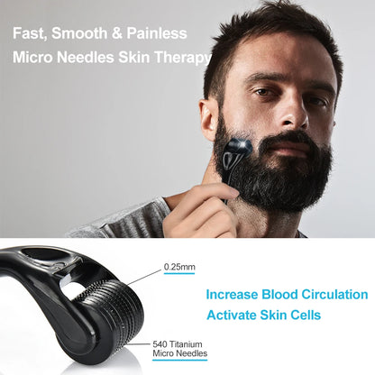 Beard Growth Kit For Men Barbe Hair Enhancerbeard Essential Oil Moisturizing Wax Growth Roller Comb Styling Scissors Beard Care - KHOY