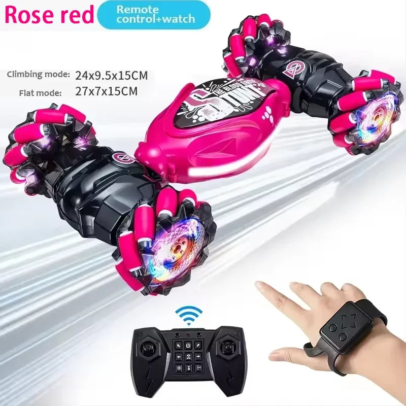 New 4WD RC Car Climbing Stunt LED Electric Cars Gesture Induction Deformation Twist Remote Controlled Car Electronic Toys Gifts - KHOY