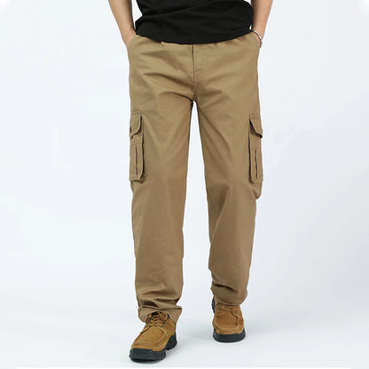 Mens Cargo Pants Cotton Casual Pants Summer Spring Cotton Work Wear Climbing Joggers Sweatpants Hombre Autumn Trousers - KHOY