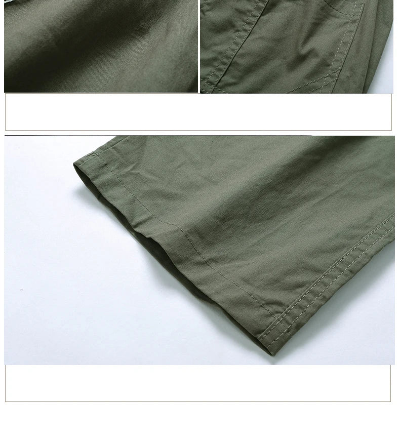 Mens Cargo Pants Cotton Casual Pants Summer Spring Cotton Work Wear Climbing Joggers Sweatpants Hombre Autumn Trousers - KHOY