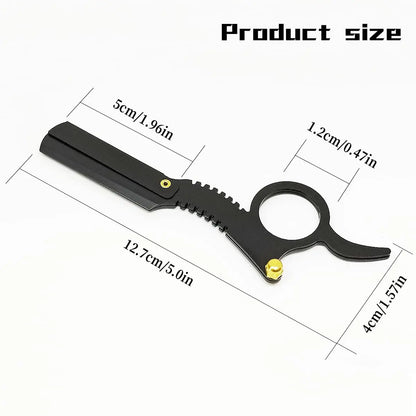Barber Manual Razor Straight Edge Haircut Beard Eyebrow Shaver Men Depilation Razor Hairdresser Trimming Blades Replaceable - KHOY