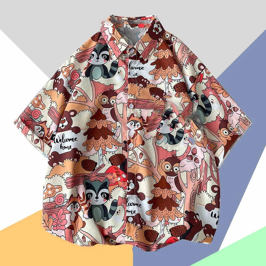 2025 Hawaiian Shirt For Men Orange Green Striped Refreshing Beach Style Fashion Trend Shirt Men And Women Seaside Holiday Shirt - KHOY