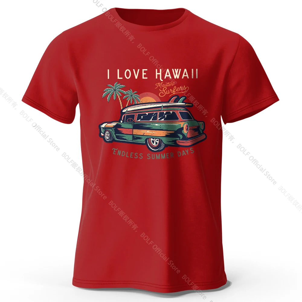 Hawaiian Holiday Printed Unisex Men Women T-Shirt Tees Tops 100% Cotton Aloha Flower Graphic Luau Party Outfit - KHOY