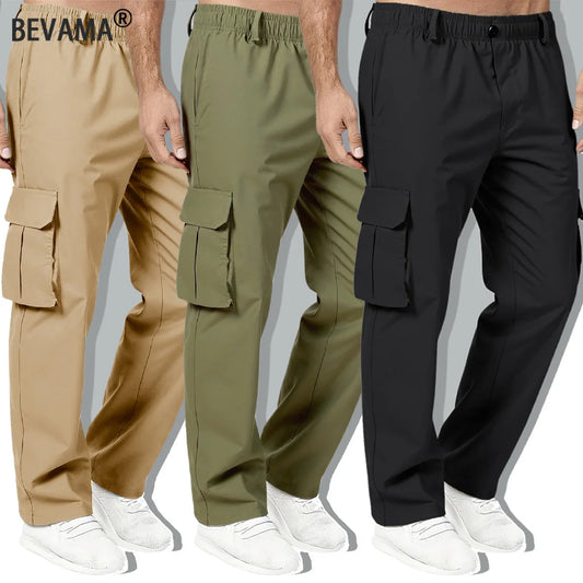 Men's Cargo Pants Outdoor Work Trousers Summer Casual Multi-Pocket Long Trousers Durable Breathable Sweatpants Hiking Pants - KHOY