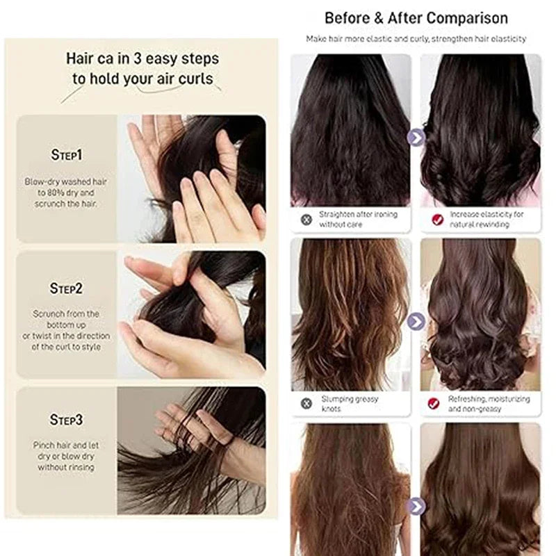 Moisturizing Elastic Long Lasting Styling Cream Curly Hair Elastic Curl Enhancers Repair and Nourish Hair Styling Cream - KHOY