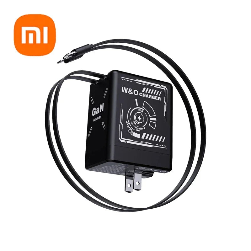 Xiaomi GaN120W Ultra Fast Charger With Retractable Type-C Lightning Cable Fast Charging Adapter For iPhone16 iPad Samsung Huawei - KHOY
