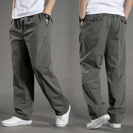 Men's Cargo Pants Summer 100% Cotton Work Wear New in Large Size 6XL Casual Climbing Joggers Sweatpants Hombre Autumn Trousers - KHOY