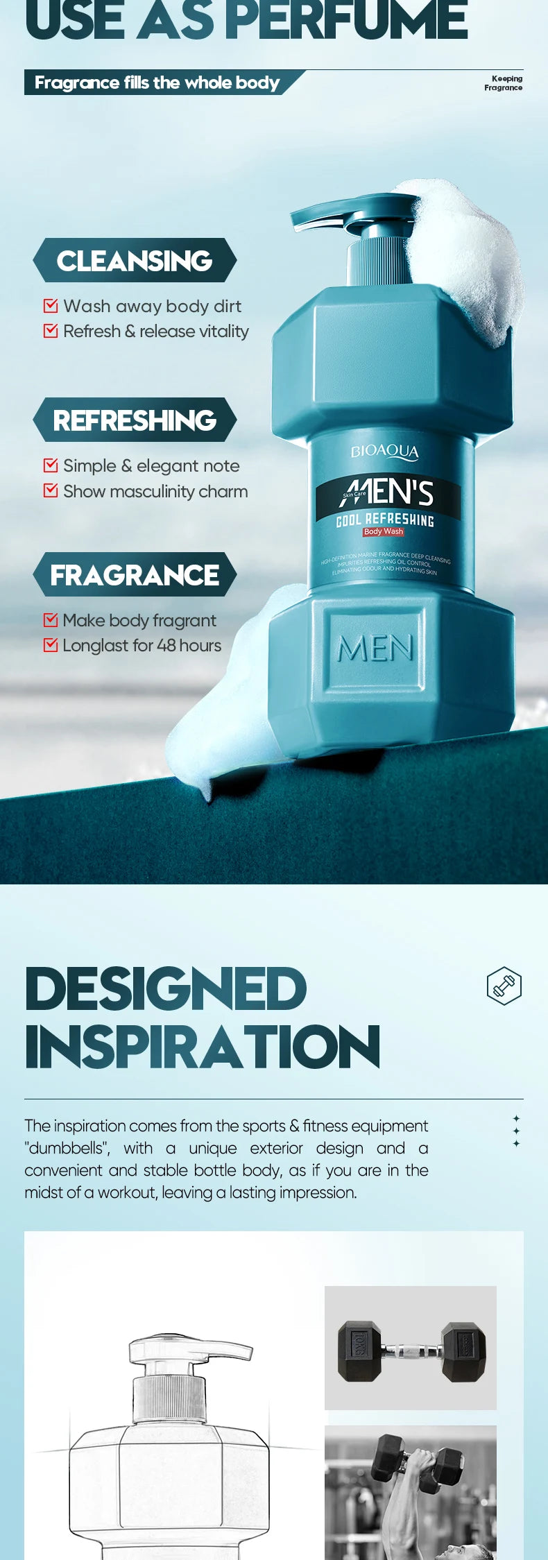Men's facial cleanser Body wash Oil control Moisturizing long-lasting fragrance Fresh release charm creamy foam Body wash - KHOY
