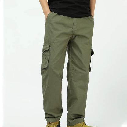 Mens Cargo Pants Cotton Casual Pants Summer Spring Cotton Work Wear Climbing Joggers Sweatpants Hombre Autumn Trousers - KHOY