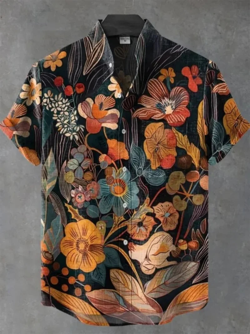 Hawaiian shirt 3D printed shirt retro casual summer vacation men's top - KHOY