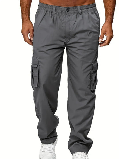 Men's Cargo Pants Outdoor Work Trousers Summer Casual Multi-Pocket Long Trousers Durable Breathable Sweatpants Hiking Pants - KHOY