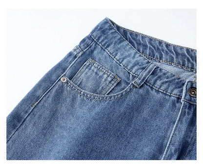 Men's Straight-Leg Jeans, Minimalist for All Seasons, Loose with Drape, Narrow-Wide Leg, Retro Casual Long Pants, Sizes 28-38 - KHOY