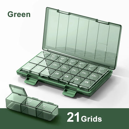 Portable Weekly 7 Days Pill Case Colorful Design Stackable 3/4 Times a Day Medicine Storage Dispenser/Plastic Pill Organizer Box - KHOY