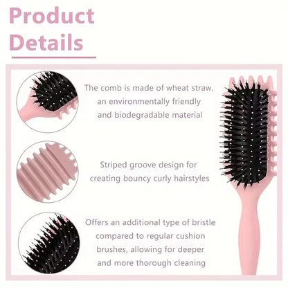 Curly Hair Styling Brush Curl Hair Brush for Combing and Shaping Men's and Women's Curls Reduce Pulling Tools - KHOY