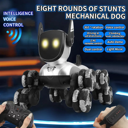 Remote control car Small Eight Wheel Gesture Sensing Multi functional Voice Interaction RC Stunt Machine Dog Q200 Children Toys - KHOY