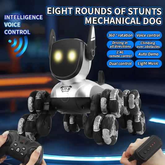 Remote control car Small Eight Wheel Gesture Sensing Multi functional Voice Interaction RC Stunt Machine Dog Q200 Children Toys - KHOY