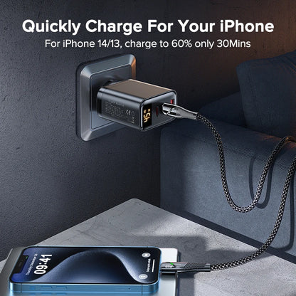 Tuodes 45w GaN Charger PPS PD USB Type C Fast Charging QC4.0 Quick Charge For iPhone 16 Macbook Air Tablet Samsung Xiaomi Laptop - KHOY