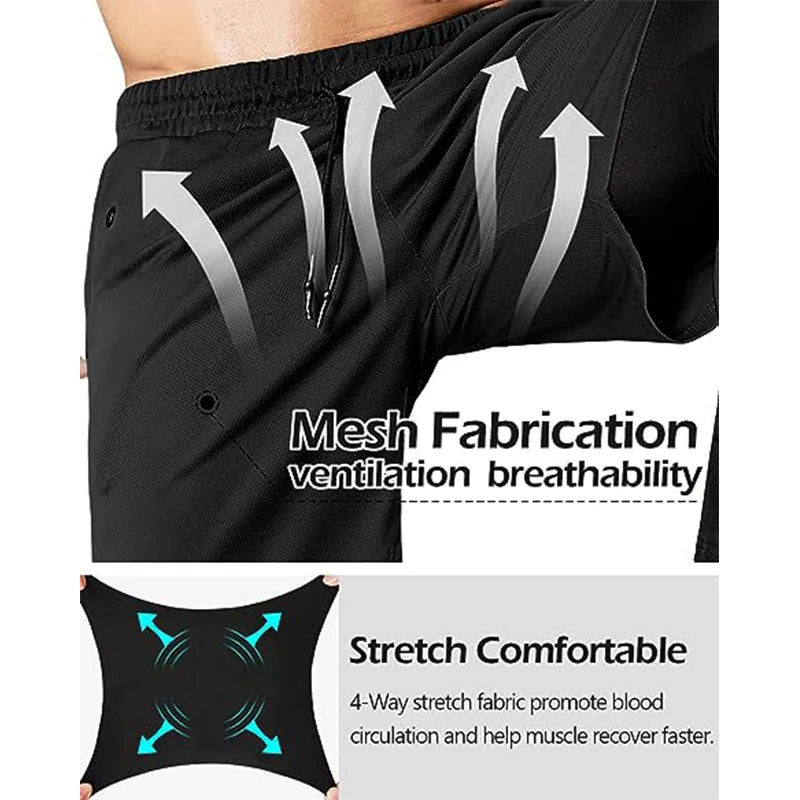 Men's Sport Pants 2 in1 Training Athletic Tracksuits Sportswear Workout Male Jogging Trousers Gym Fitness Running Pants Men - KHOY