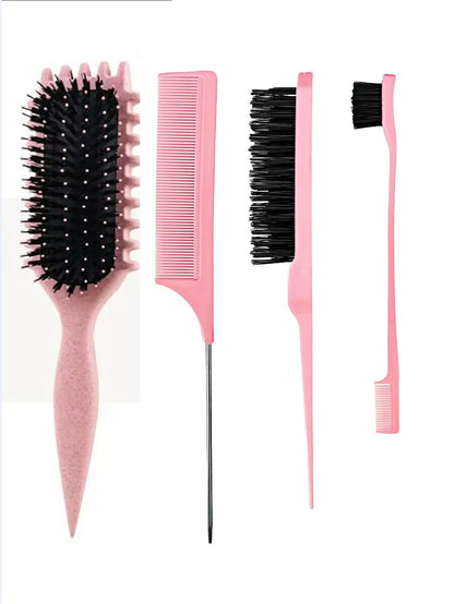 Curly Hair Styling Brush Curl Hair Brush for Combing and Shaping Men's and Women's Curls Reduce Pulling Tools - KHOY
