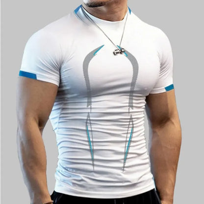 Men New Compression Shirt Men Fitness Gym Super Hero Sport Running T-Shirt Fitness Training Breathable Quick Dry Short Sleeve - KHOY