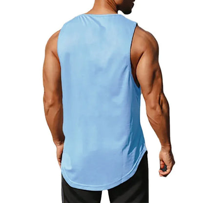 Summer Men's Gym Tank Top Fitness Training Clothing Quick-drying Loose Bodybuilding Sleeveless Shirt Men Fashion Basketball Vest - KHOY