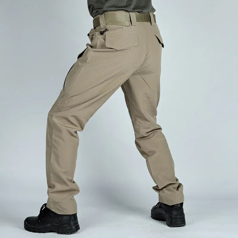 Men's Cargo Pants Multi-Pocket Work Trousers Casual Outdoor Hiking Military Tactical Pants Wear-Resisting Splash-proof Trousers - KHOY
