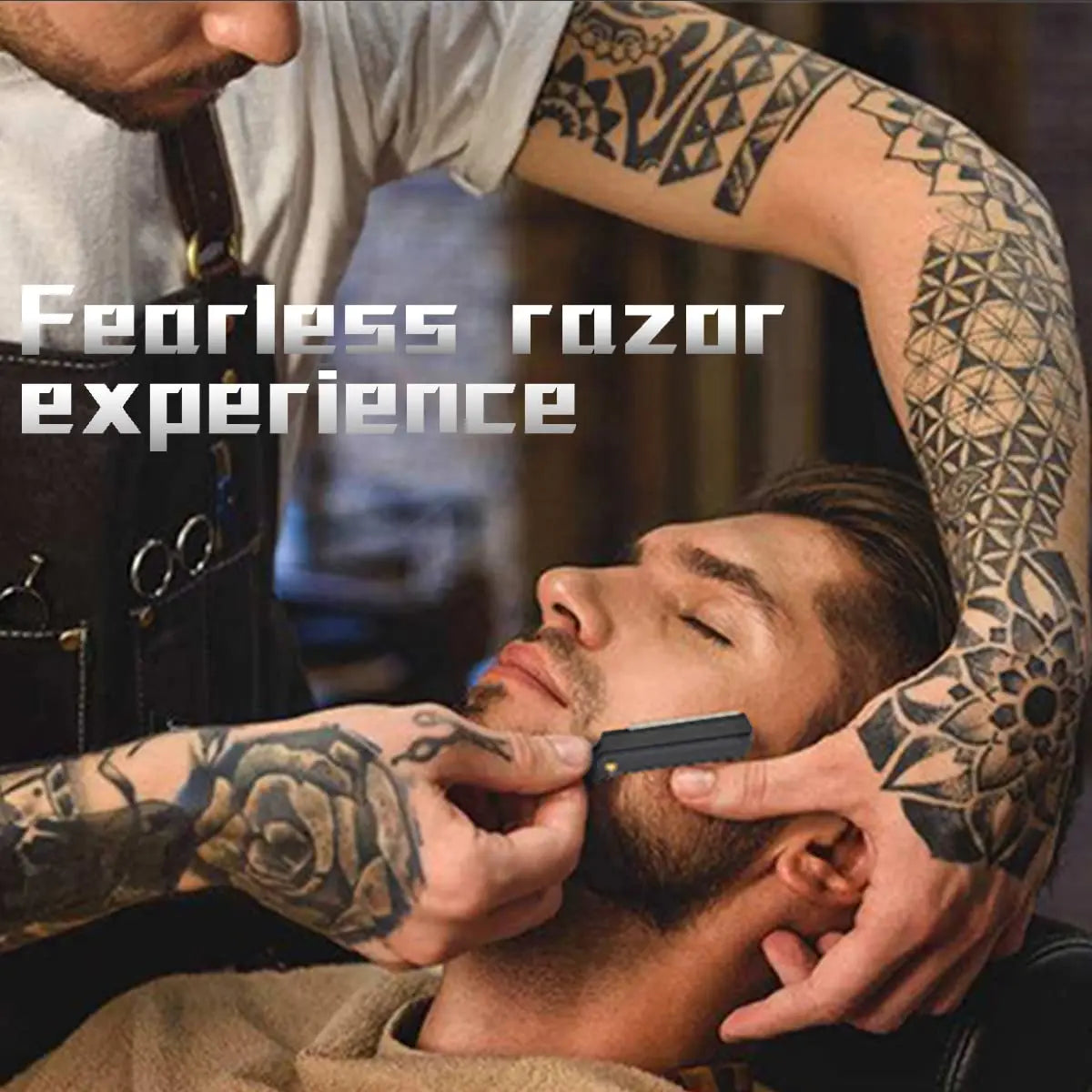 Barber Manual Razor Straight Edge Haircut Beard Eyebrow Shaver Men Depilation Razor Hairdresser Trimming Blades Replaceable - KHOY