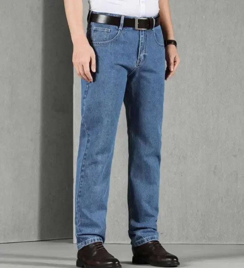 Jeans for Men Work Wear Male Cowboy Pants 2024 Fashion Trousers High Quality Original Classic Straight with Pockets New in Baggy - KHOY