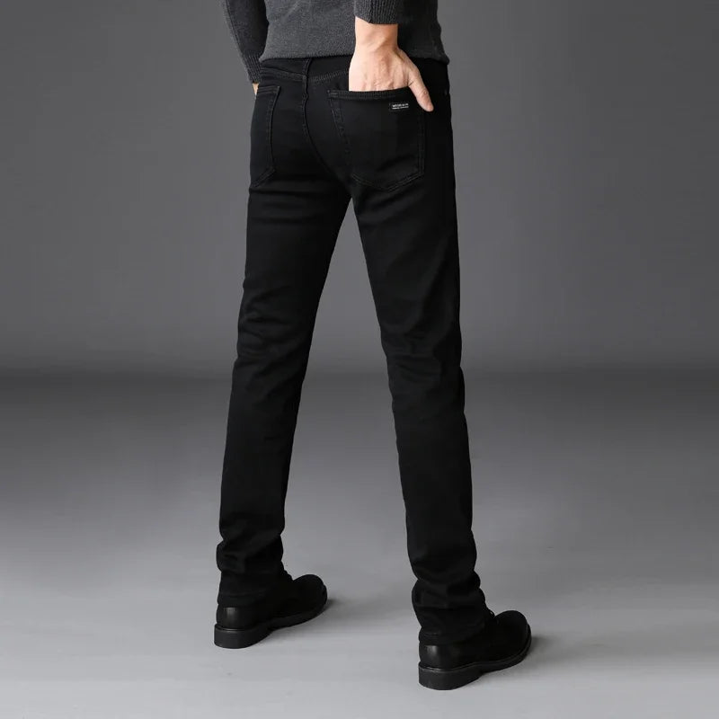 Men Classic Advanced Fashion Brand Jeans Jean Homme Man Soft Stretch Black Biker Masculino Denim Trousers Mens Pants Overalls - KHOY