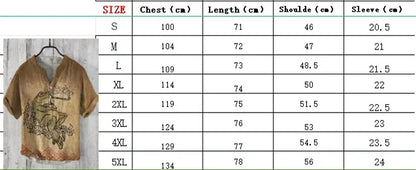 2024 Hawaiian Shirt Men's Stand Collar Short Sleeve Shirt Portrait 3D Printing Fashion Casual Bamboo Linen Top S-5XL - KHOY