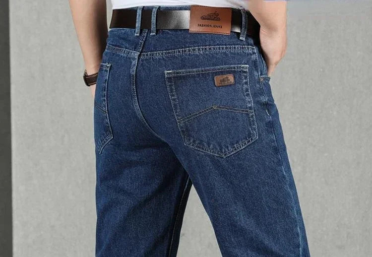 Jeans for Men Work Wear Male Cowboy Pants 2024 Fashion Trousers High Quality Original Classic Straight with Pockets New in Baggy - KHOY