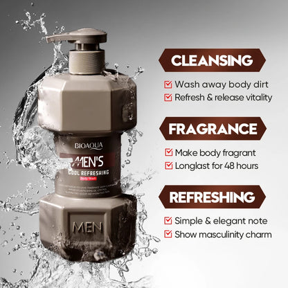 Men's facial cleanser Body wash Oil control Moisturizing long-lasting fragrance Fresh release charm creamy foam Body wash - KHOY