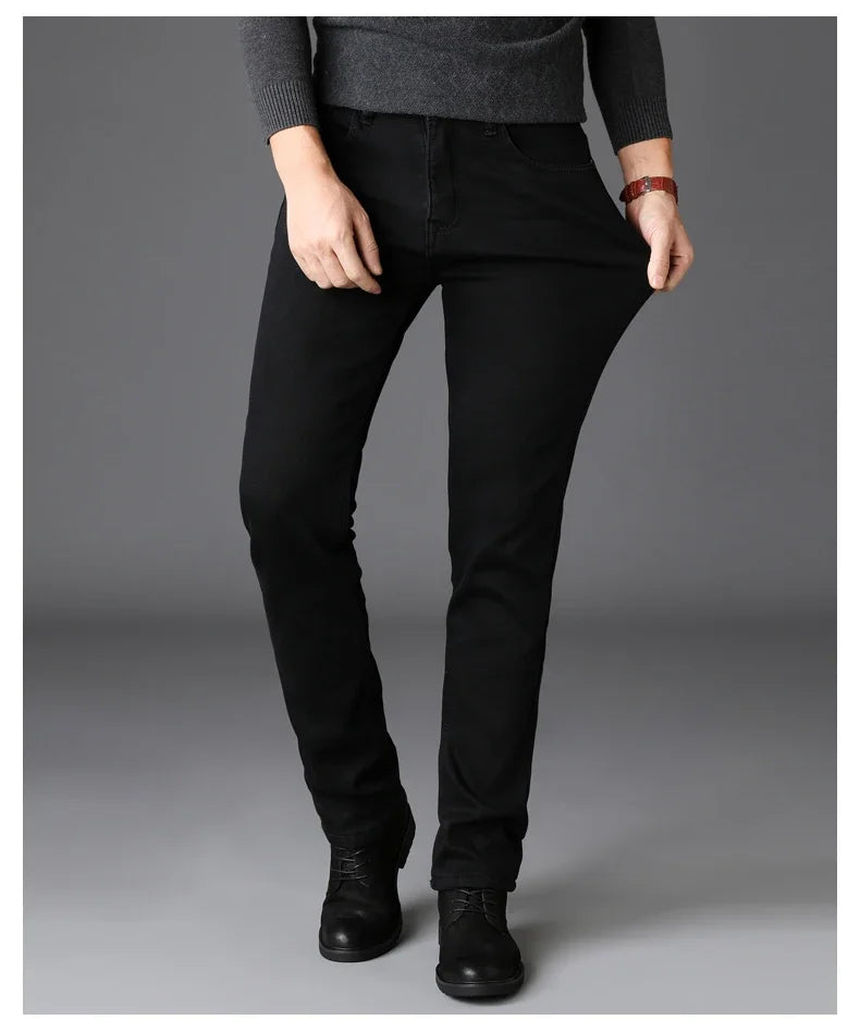 Men Classic Advanced Fashion Brand Jeans Jean Homme Man Soft Stretch Black Biker Masculino Denim Trousers Mens Pants Overalls - KHOY
