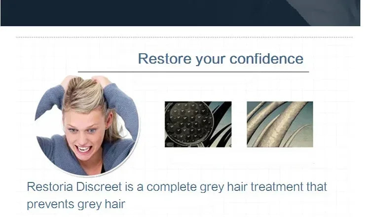 250ml Restoria Discreet Colour Restoring Cream,Grey Hair Treatment Reduce Grey Hair Care - Suitable for Men Women Shampoo - KHOY