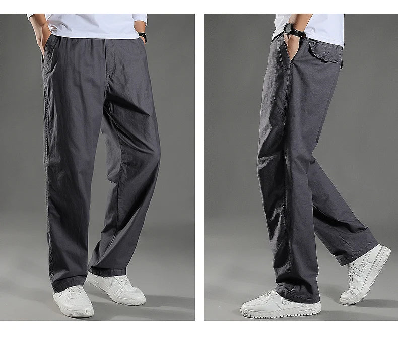 Men's Cargo Pants Summer 100% Cotton Work Wear New in Large Size 6XL Casual Climbing Joggers Sweatpants Hombre Autumn Trousers - KHOY