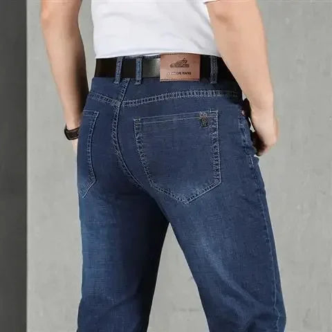 Jeans for Men Work Wear Male Cowboy Pants 2024 Fashion Trousers High Quality Original Classic Straight with Pockets New in Baggy - KHOY