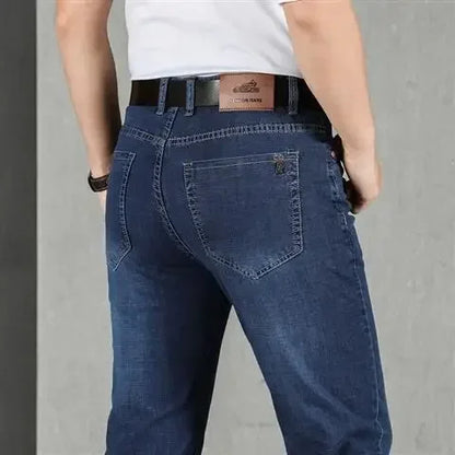Jeans for Men Work Wear Male Cowboy Pants 2024 Fashion Trousers High Quality Original Classic Straight with Pockets New in Baggy - KHOY