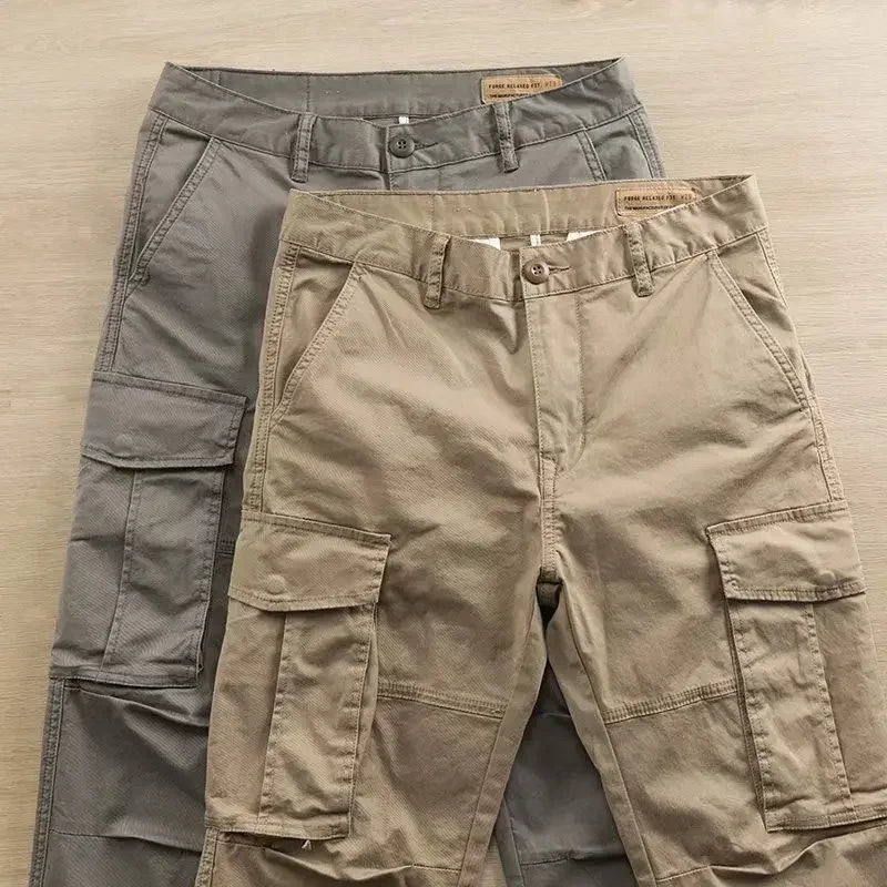 Men's Cargo Pants Work Wear Autumn Khaki Male Trousers Nylon Big Size Cheapest Designer Fashion Emo New in Baggy Long Slacks Y2k - KHOY