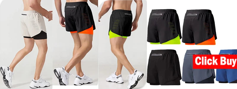 Men's Sport Pants 2 in1 Training Athletic Tracksuits Sportswear Workout Male Jogging Trousers Gym Fitness Running Pants Men - KHOY