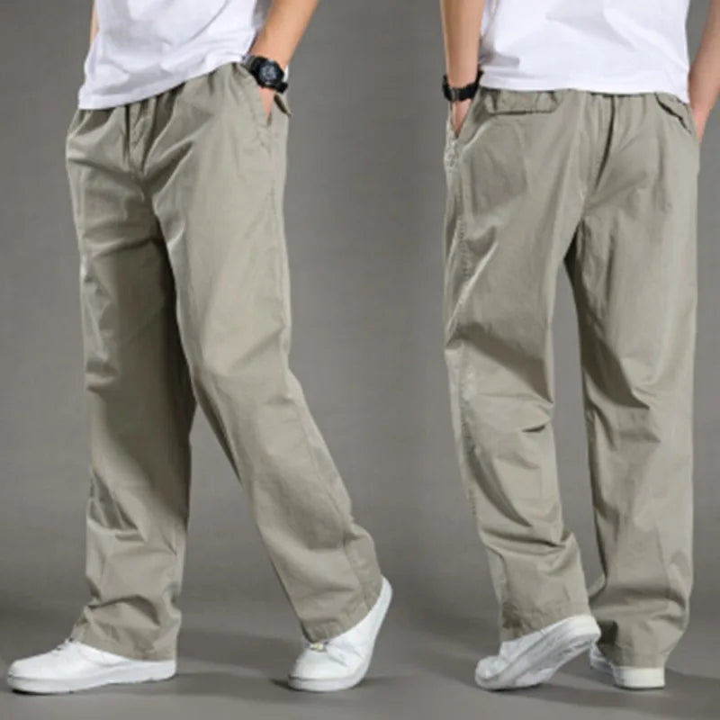Men's Cargo Pants Summer 100% Cotton Work Wear New in Large Size 6XL Casual Climbing Joggers Sweatpants Hombre Autumn Trousers - KHOY