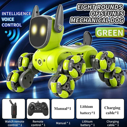 Remote control car Small Eight Wheel Gesture Sensing Multi functional Voice Interaction RC Stunt Machine Dog Q200 Children Toys - KHOY