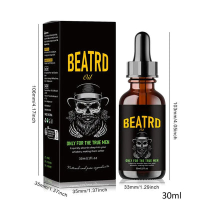 Beard Oil Enhance Mustache Nourishing Smooth Longer Thicker Regrowth Shine Strengthens Moisturizing Beard Growth Oil for Men - KHOY