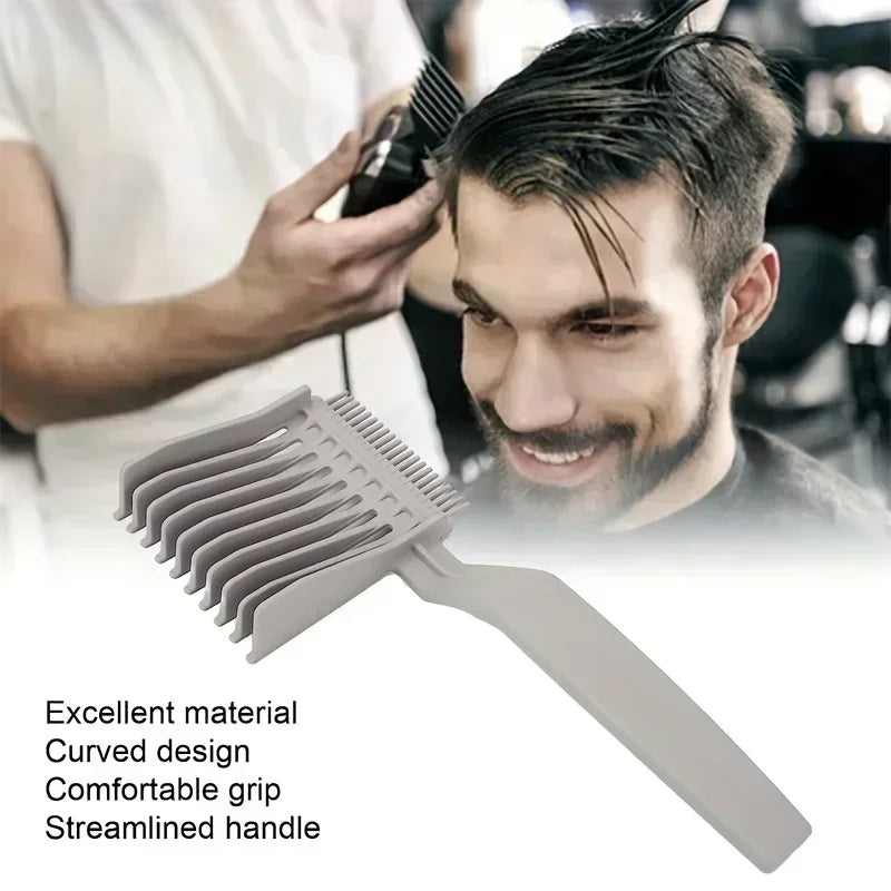1pc Hair styling positioning comb, men's long handled home hair styling comb, hair salon comb - KHOY
